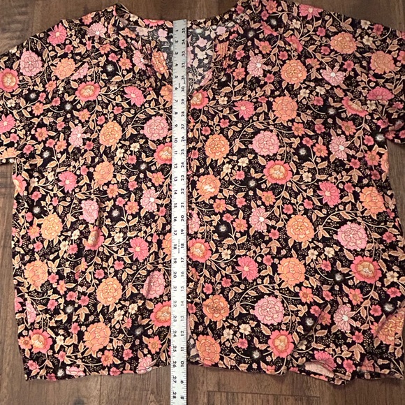Jones New York Floral Blouse - Black, Orange and Pink 3X - Picture 5 of 8